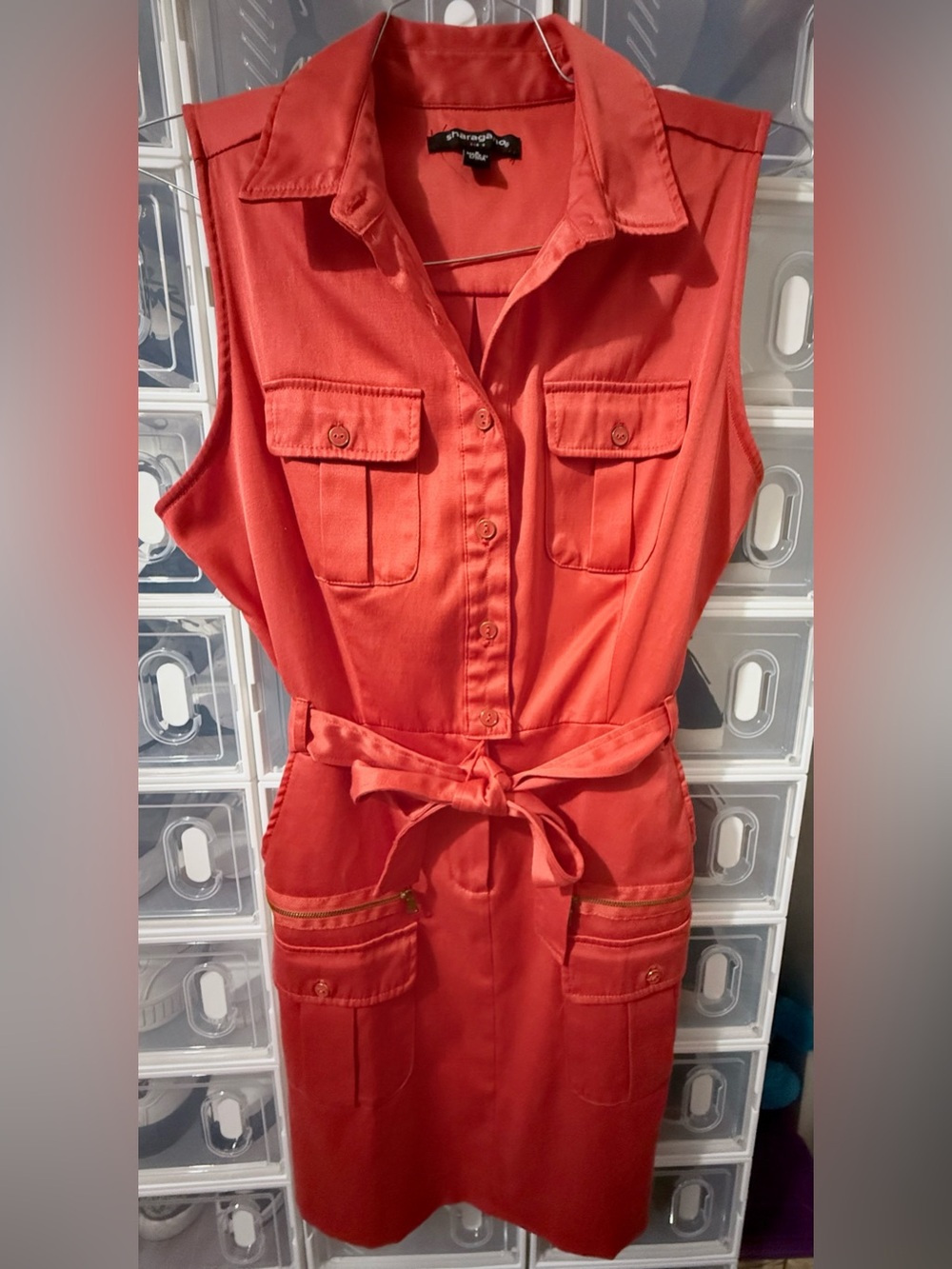 Sharagano Shirtdress in Coral
